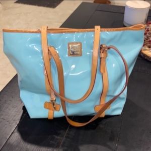 Dooney & Bourke Blue and Brown Tote Bag. Great Condition. Authentic
